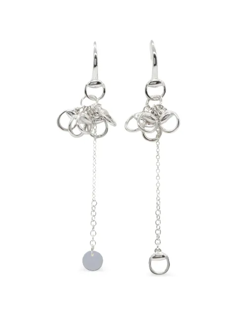 Gucci Pre-Owned 1910s horsebit drop hook earrings Silver 1050664