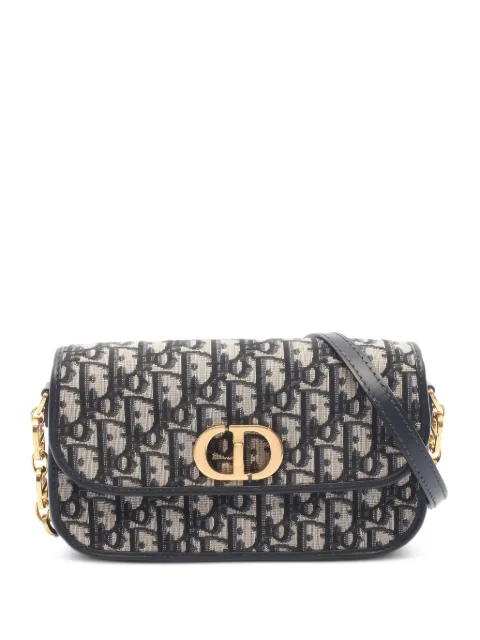Christian Dior Pre-Owned 2010s 30 Montaigne oblique chain shoulder bag Blue 1050743