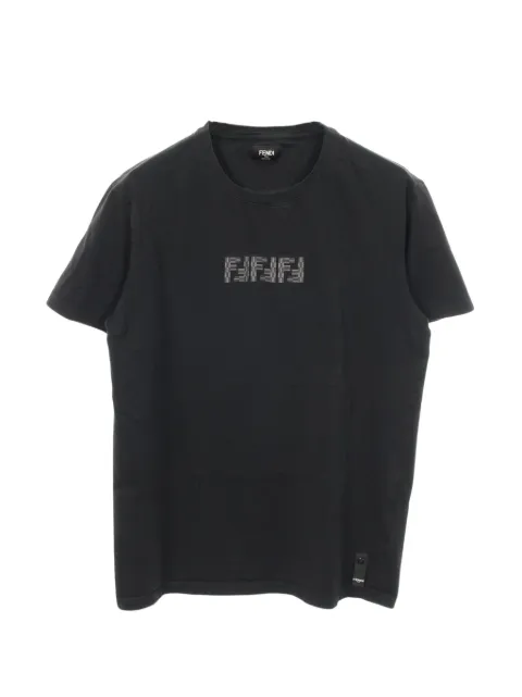 Fendi Pre-Owned 2000s FF Labyrinth embroidery short-sleeve T-shirt Black 1047299