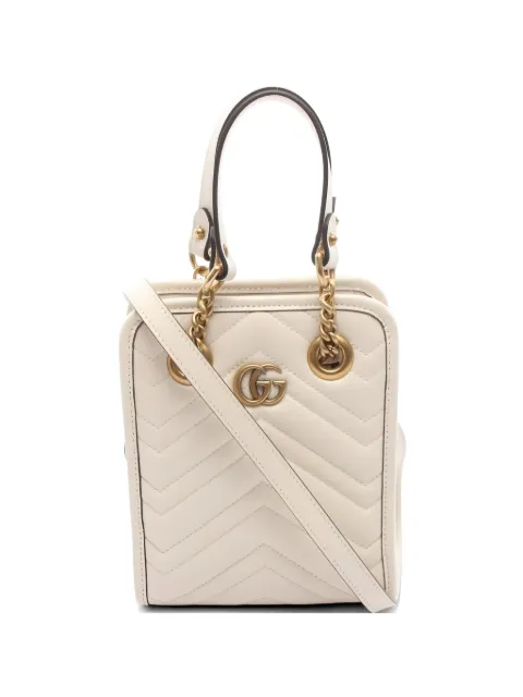 Gucci Pre-Owned GG Marmont mini matelassé handbag White 1047188