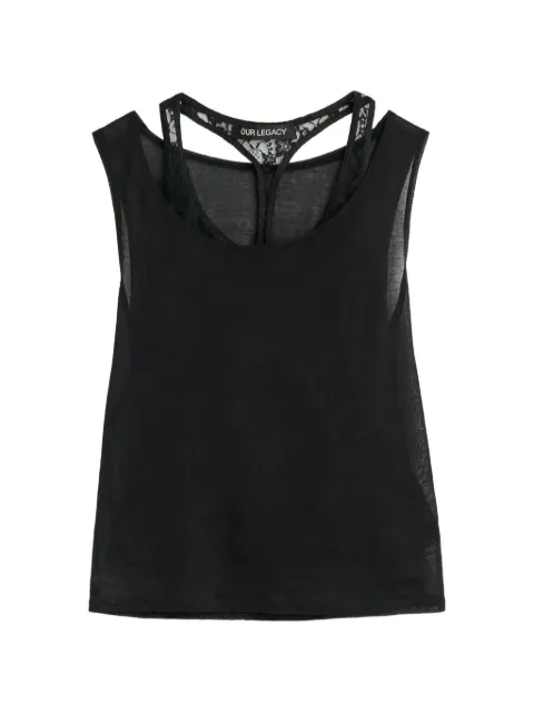OUR LEGACY lace-trim tank top Black W2266SB
