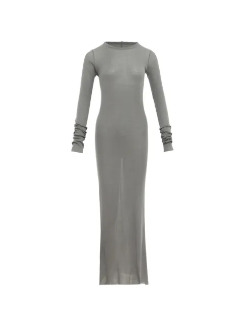 Rick Owens long-sleeve ribbed maxi dress Grey RP01F6546