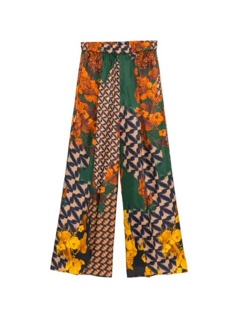 Biyan printed silk trousers Orange PBSS26015