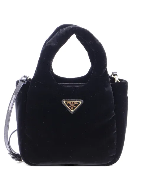 Prada Pre-Owned Padded Soft Velvet Mini tote bag Black 91I38ES0P6MVY36H