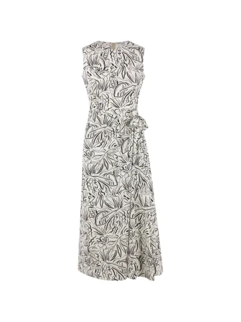 ASPESI floral-print midi dress Neutrals S6G2988L137