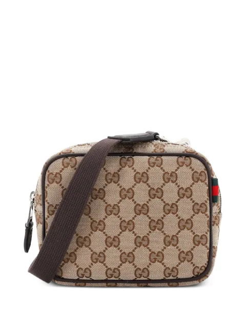 Gucci Pre-Owned Web Loop Camera Bag GG Canvas Mini shoulder bag Brown 0MVHIRWQUF1SYYVU