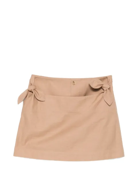 Moschino bow-detail A-line mini skirt Neutrals A012804220018