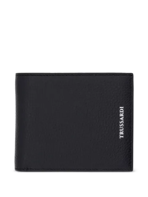 Trussardi logo-print pebbled-leather wallet Black I017E000105N