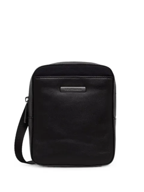 Trussardi small Travel logo-plaque messenger bag Black I060E000097N