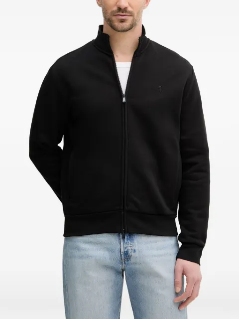 Trussardi logo-embroidered zip-up cardigan Black G8188000104N
