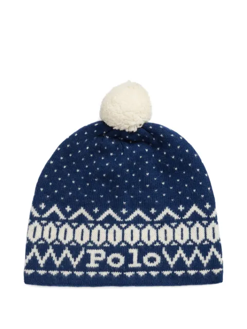 Polo Ralph Lauren pompom beanie hat Blue 455931429001