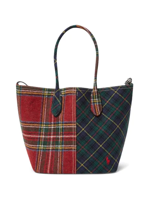 Polo Ralph Lauren tartan two-tone tote bag Red 428981220001