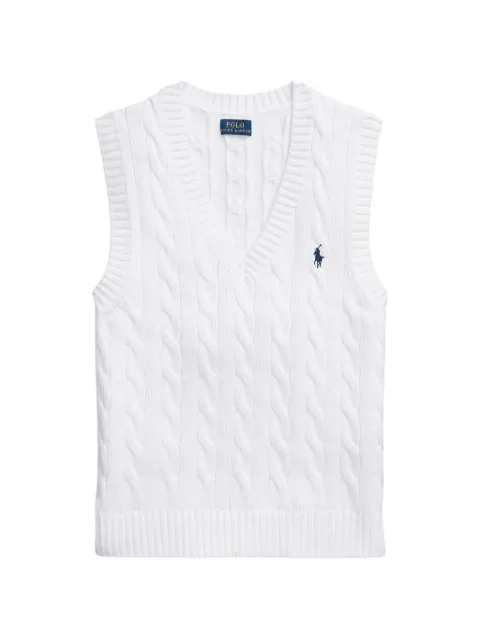 Polo Ralph Lauren cable-knit V-neck vest White 211906370001