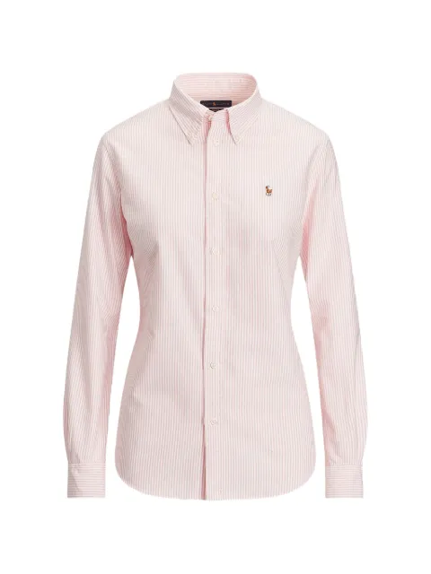 Polo Ralph Lauren striped logo-embroidered shirt Pink 211743355018