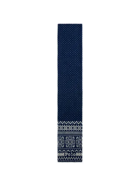 Polo Ralph Lauren Fair Isle motif scarf Blue 455931430001