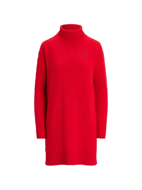 Polo Ralph Lauren cable-knit roll-neck mini dress Red 211888692003