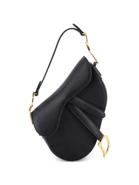 Christian Dior Pre-Owned Saddle Handbag Leather Mini shoulder bag Black HHXVV7JY9X6UC5WE
