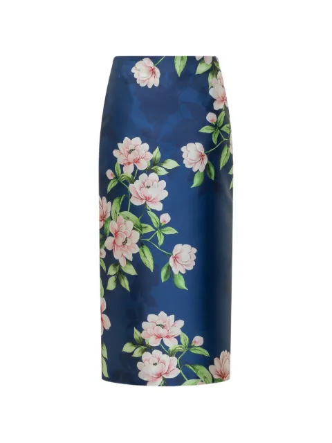 Lunatica Milano floral pencil skirt Blue PENCILKGRETA