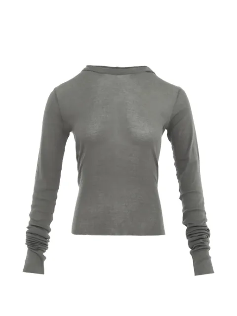 Rick Owens ruched long-sleeve hoodie Grey RP01F6210