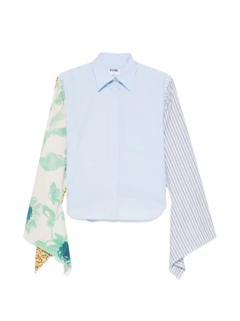 Moschino panelled long-sleeve shirt Blue A02070458