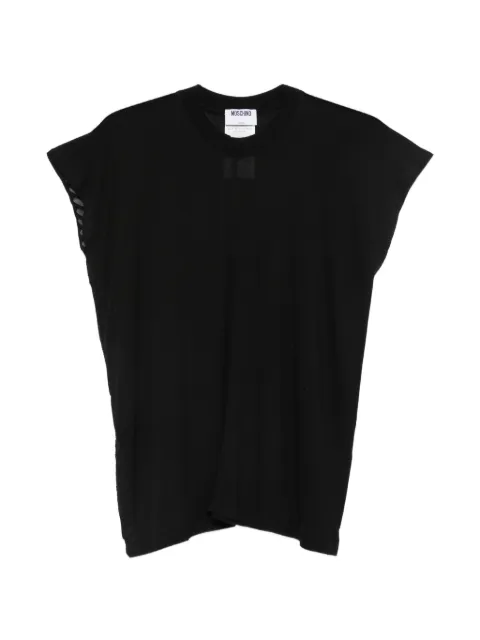Moschino logo-patch cap-sleeve T-shirt Black A071004400555