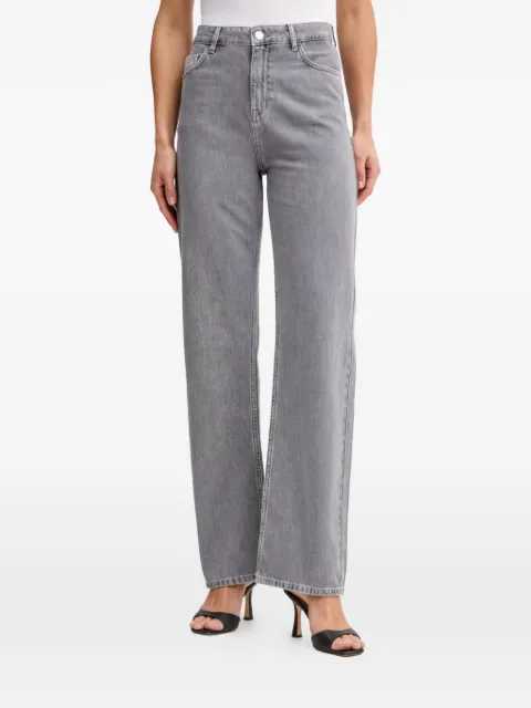Trussardi 191 Boyfriend embroidered stonewashed denim jeans Grey P4409600359N