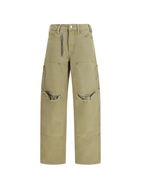 Alexander Wang zip mid-rise carpenter trousers Neutrals 4DC2264991