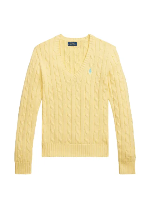 Polo Ralph Lauren cable-knit V-neck jumper Yellow 211570011120