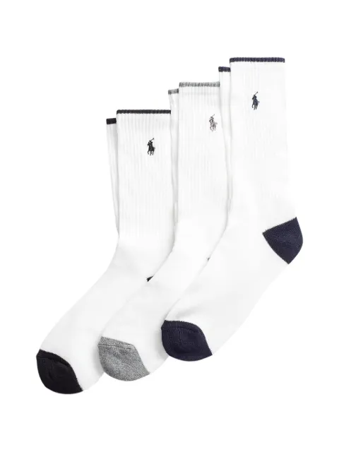 Polo Ralph Lauren ribbed logo socks (set of three) White 449682728001