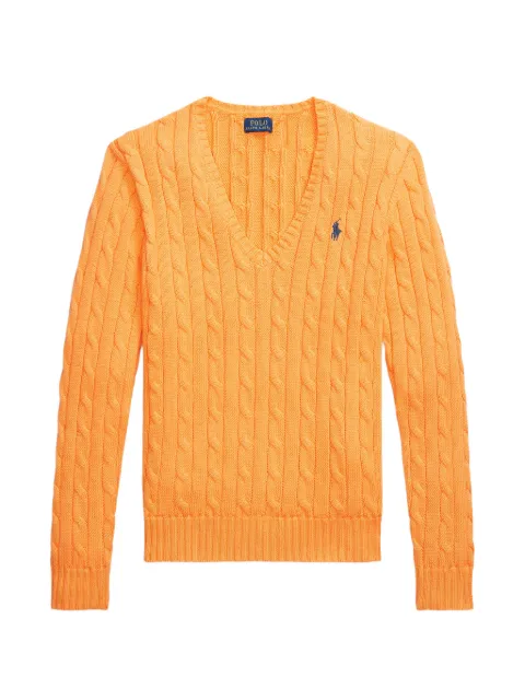 Polo Ralph Lauren cable-knit V-neck sweater Orange 211570011119