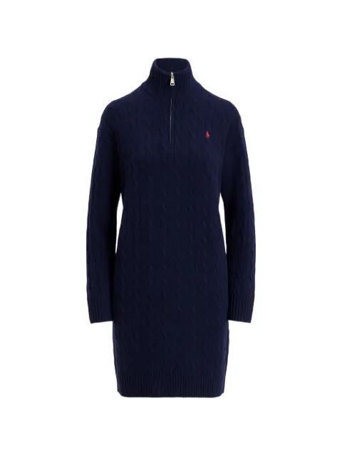 Polo Ralph Lauren cable knit zip mini dress Blue 211A98435001