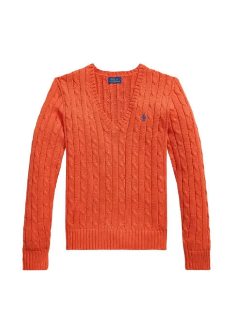 Polo Ralph Lauren cable-knit V-neck sweater Orange 211570011501