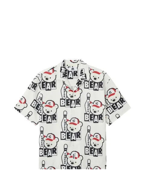 CHOCOOLATE bear-print short-sleeved shirt White B1XSRM00815X