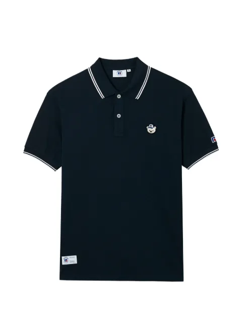 CHOCOOLATE striped embroidered polo shirt Blue B1XPOM00778X