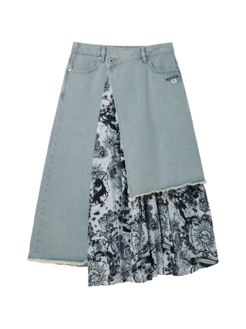 Musium Div. asymmetric denim midi skirt Blue MMUSKW01229X