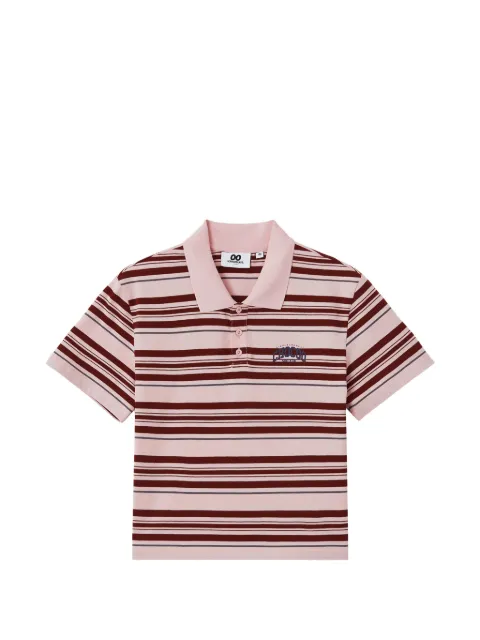 CHOCOOLATE striped button polo shirt Pink B1XPOW01111Y