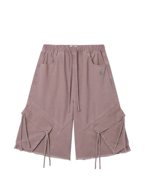 izzue frayed-details cotton cargo shorts Pink IZXSPW00824Y