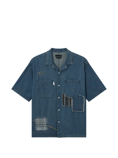FIVE CM short-sleeved denim shirt Blue 5CXSRM00417X