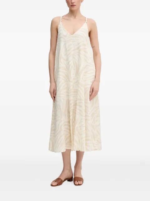 DKNY zebra print V-neck dress Neutrals DJ6D9162
