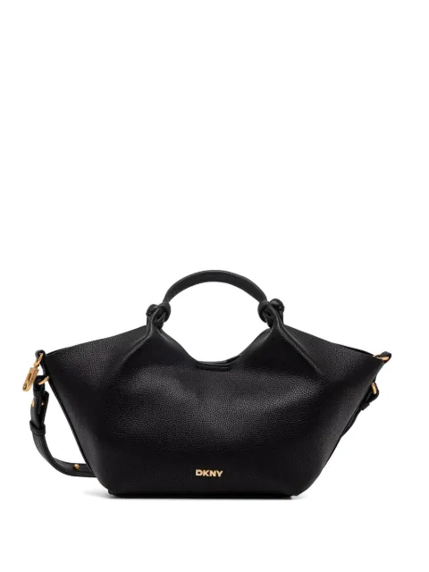 DKNY Paula knotted pebbled-leather tote bag Black R53BAM60