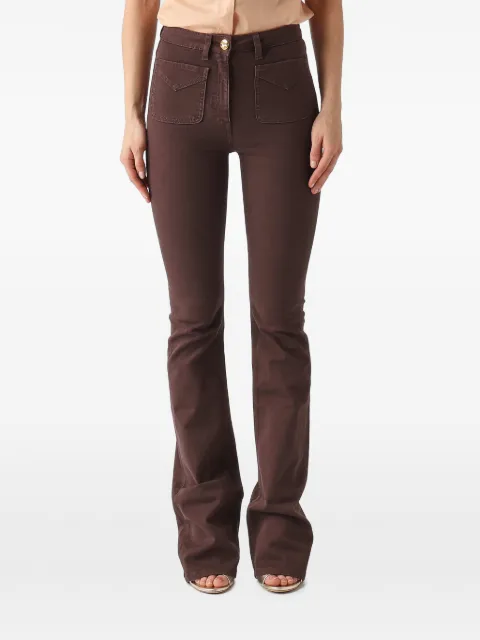 Elisabetta Franchi bell-bottom jeans with small pockets Brown PJ22N61E2