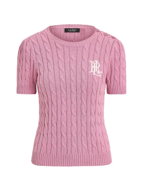 Lauren Ralph Lauren cable-knit T-shirt Pink 200888721