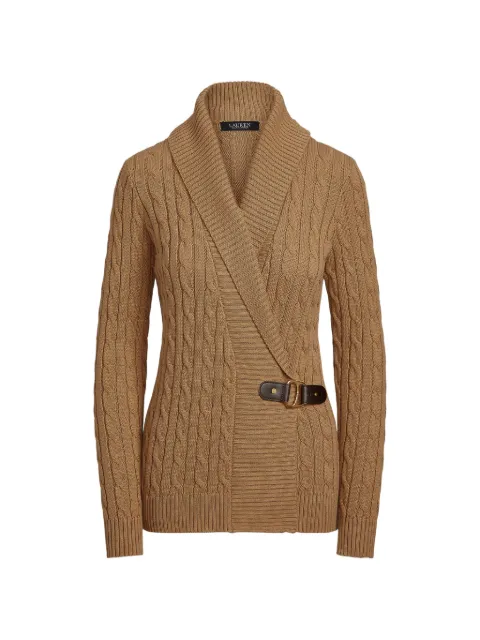 Lauren Ralph Lauren cable-knit buckled cardigan Neutrals 200954915