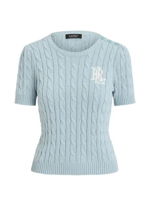 Lauren Ralph Lauren cable-knit short-sleeve sweater Blue 200888721