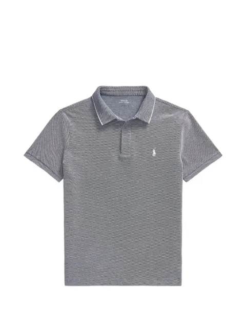 Polo Ralph Lauren logo-embroidered tipped polo shirt Grey 710963494001