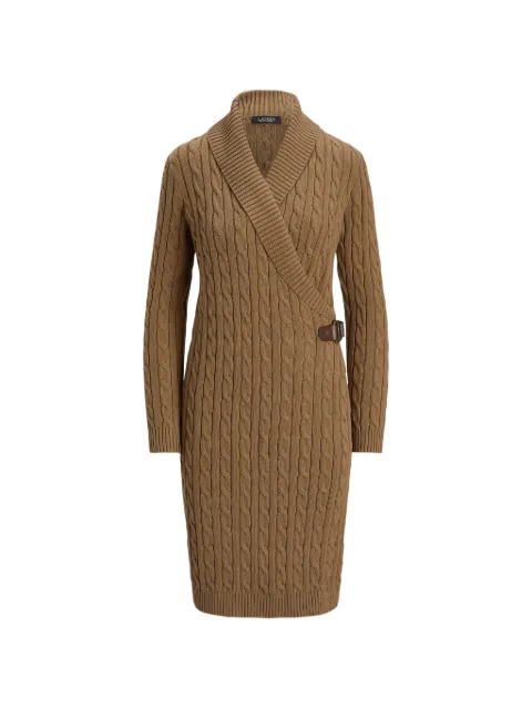 Lauren Ralph Lauren cable-knit wrap dress Neutrals 200808259007