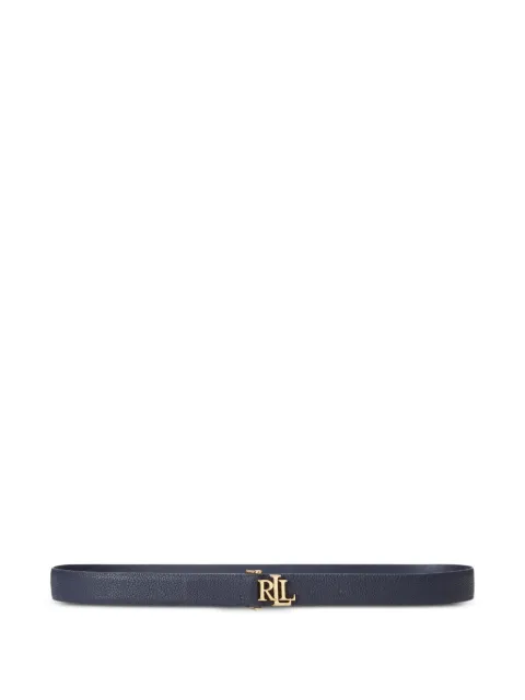 Lauren Ralph Lauren logo-plaque pebbled belt Blue 412832835013