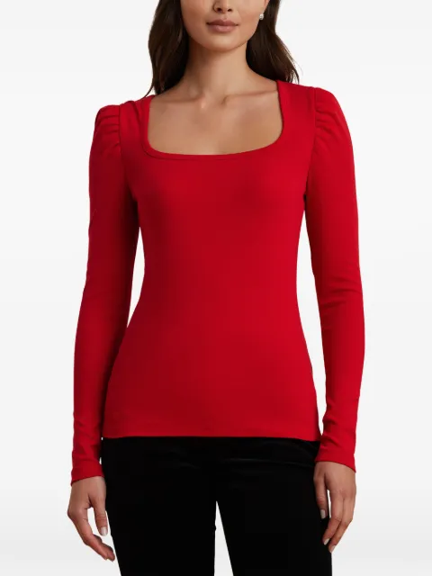 Lauren Ralph Lauren puff-sleeve square-neck top Red 200951712002