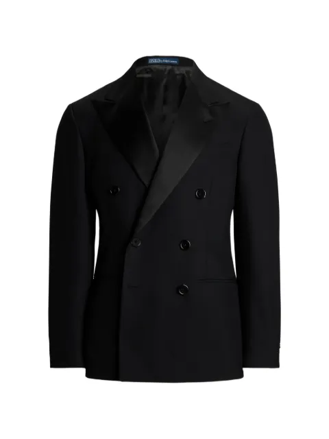 Polo Ralph Lauren double-breasted satin-lapel jacket Black 715973260001