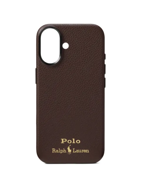 Polo Ralph Lauren iPhone 16 grained phone case Brown 405P17553001